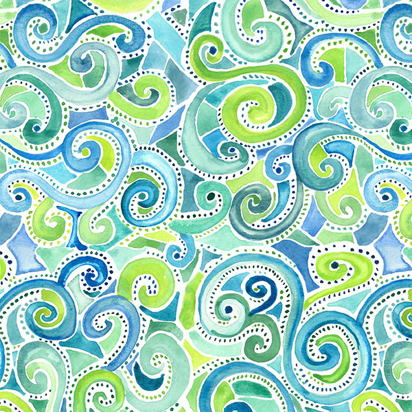 blue swirls surface design zoe feast