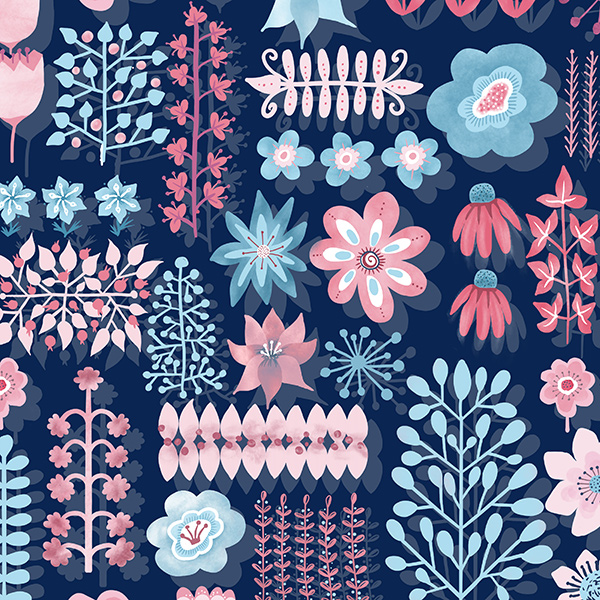 pretty in pink surface pattern design