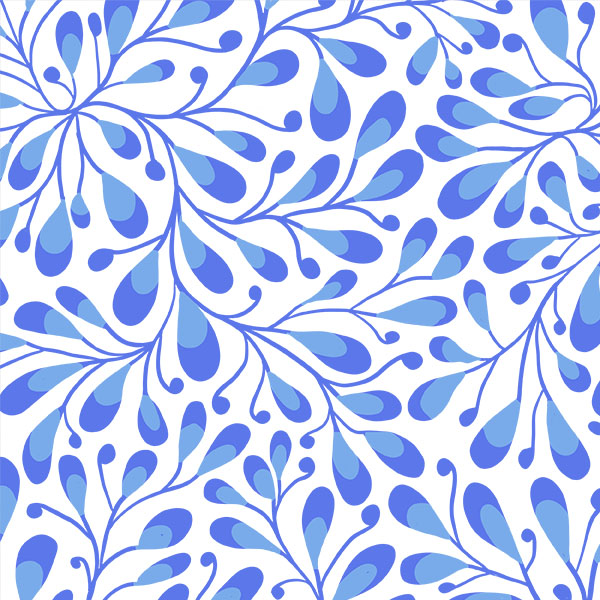 indigo blue leaves pattern