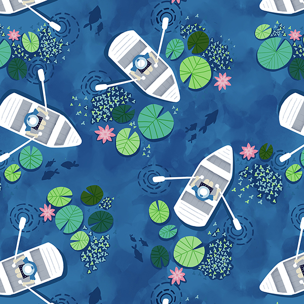 row your boat textile surface pattern design