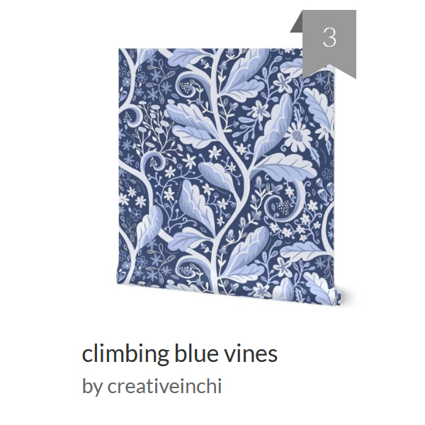 climbing blue vines repeat pattern challenge winner