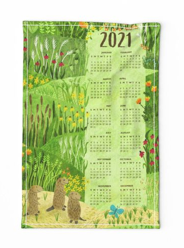 2021 teatowel calendar on the prairie
