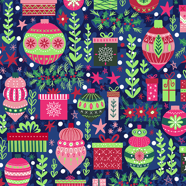 wonderful colorful christmas repeat pattern