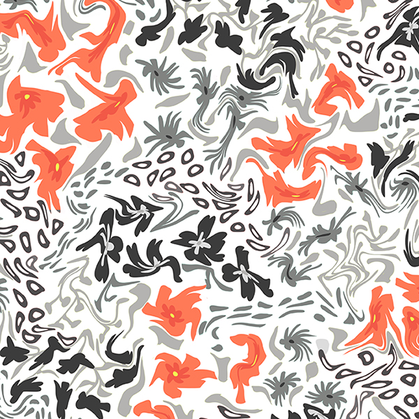 abstract fall floral orange