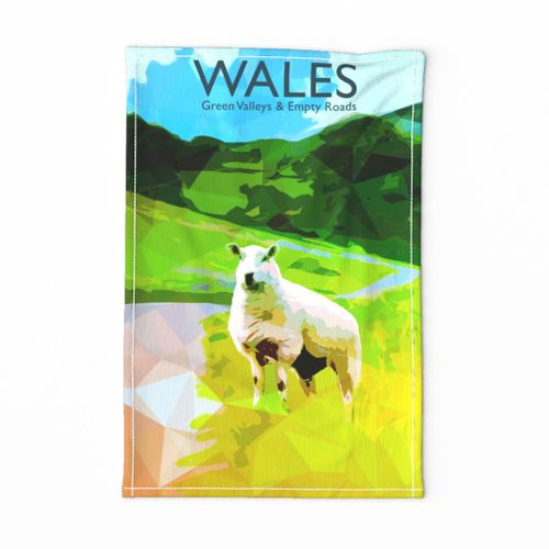 wales poster tea towel