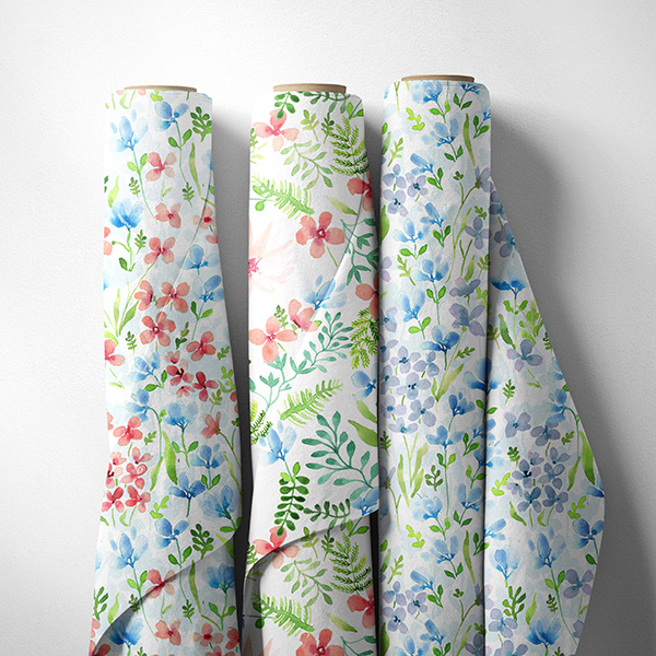 hand painted floral summer fabric