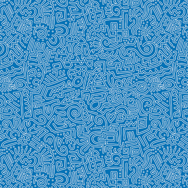 french-blue-idle-doodle-1 | Zoe Feast Surface Pattern Designer