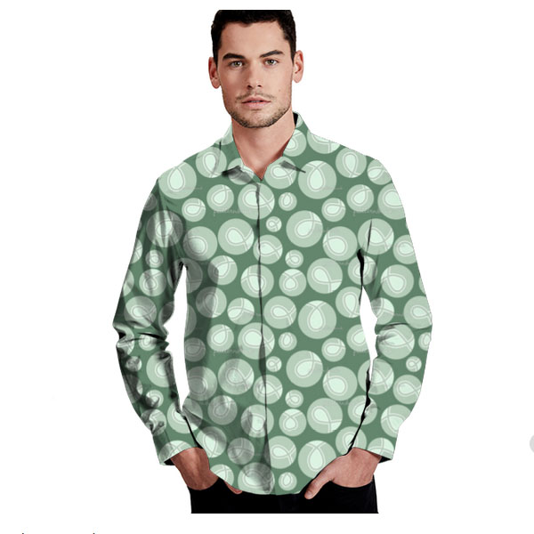 green bloom doodle shirt