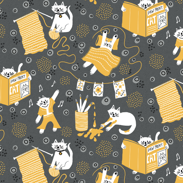 tp be a cat yellow gray pattern
