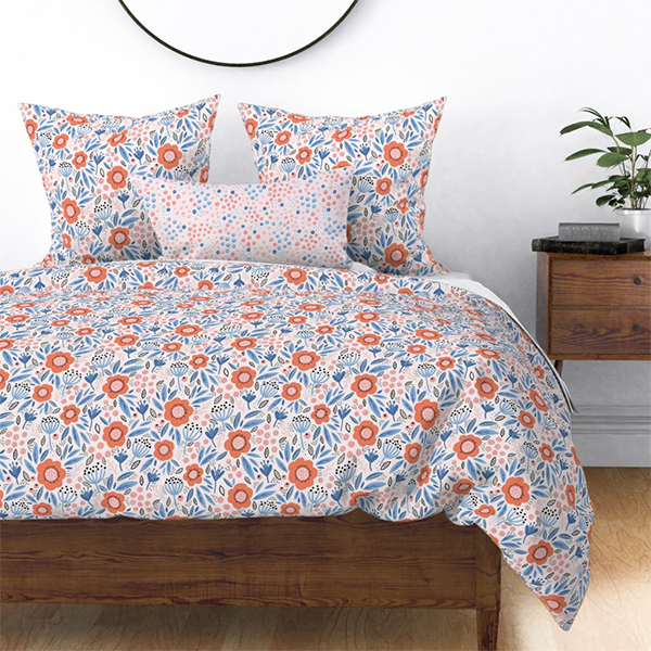 Coral Bliss Floral Fabric Collection by Zoe Feast