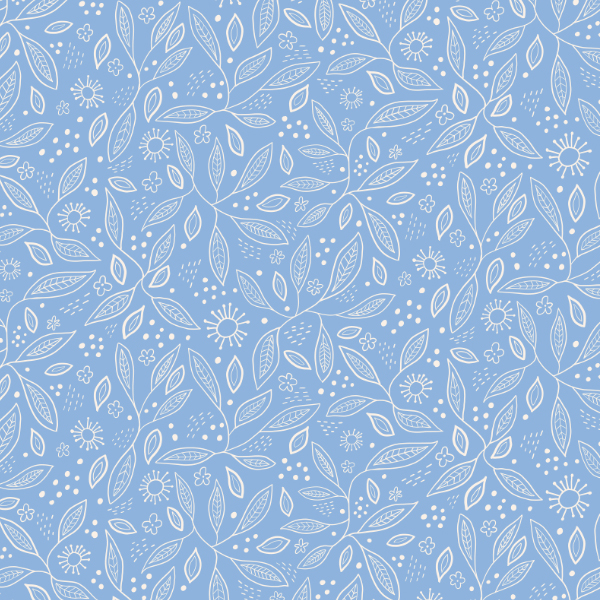 blue leaves pattern