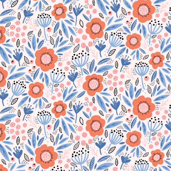 coral bliss flowers pattern
