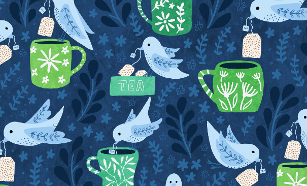 cup of tea anyne wallpaper pattern