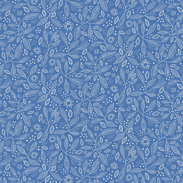 french blue leaves pattern