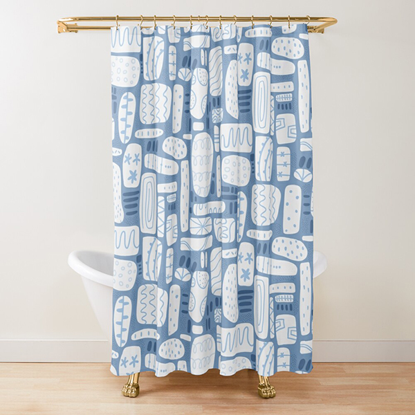 boho stacked abstract pattern shower curtain