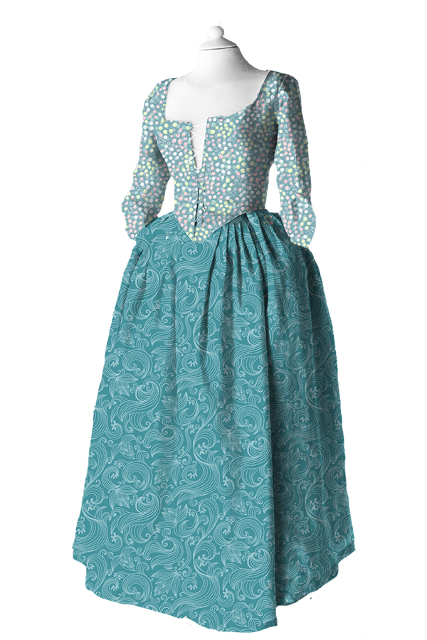 18th century rococo historical dress fabric