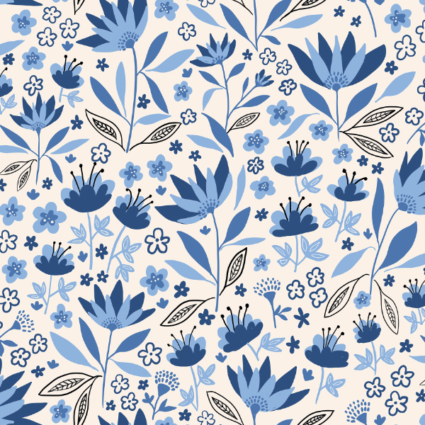 blue blooms pattern