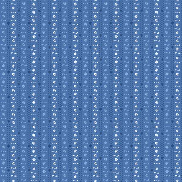pretty floral line pattern blue