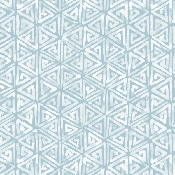 batik spiral hexagon seamless pattern on blue