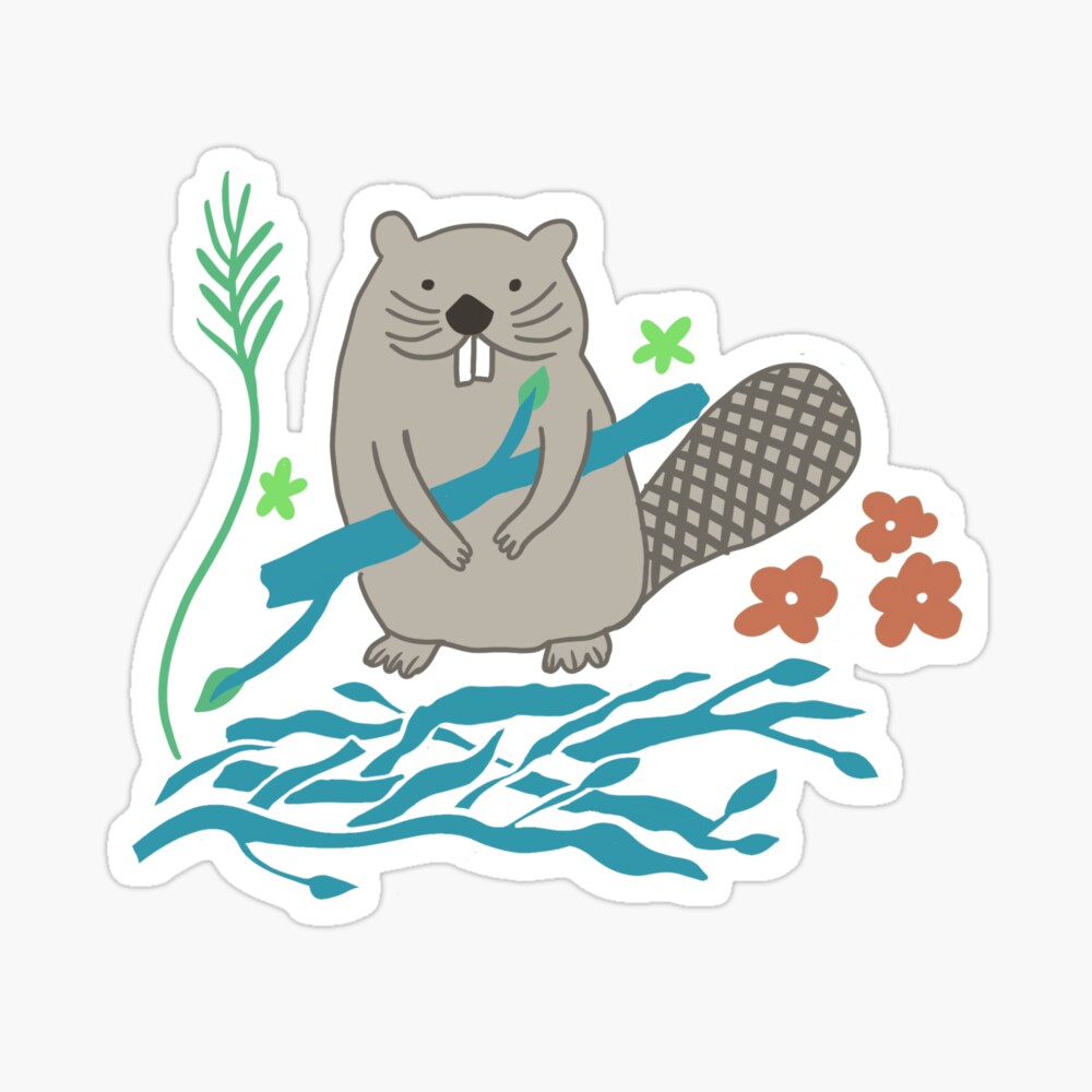 busy dam beaver sticker