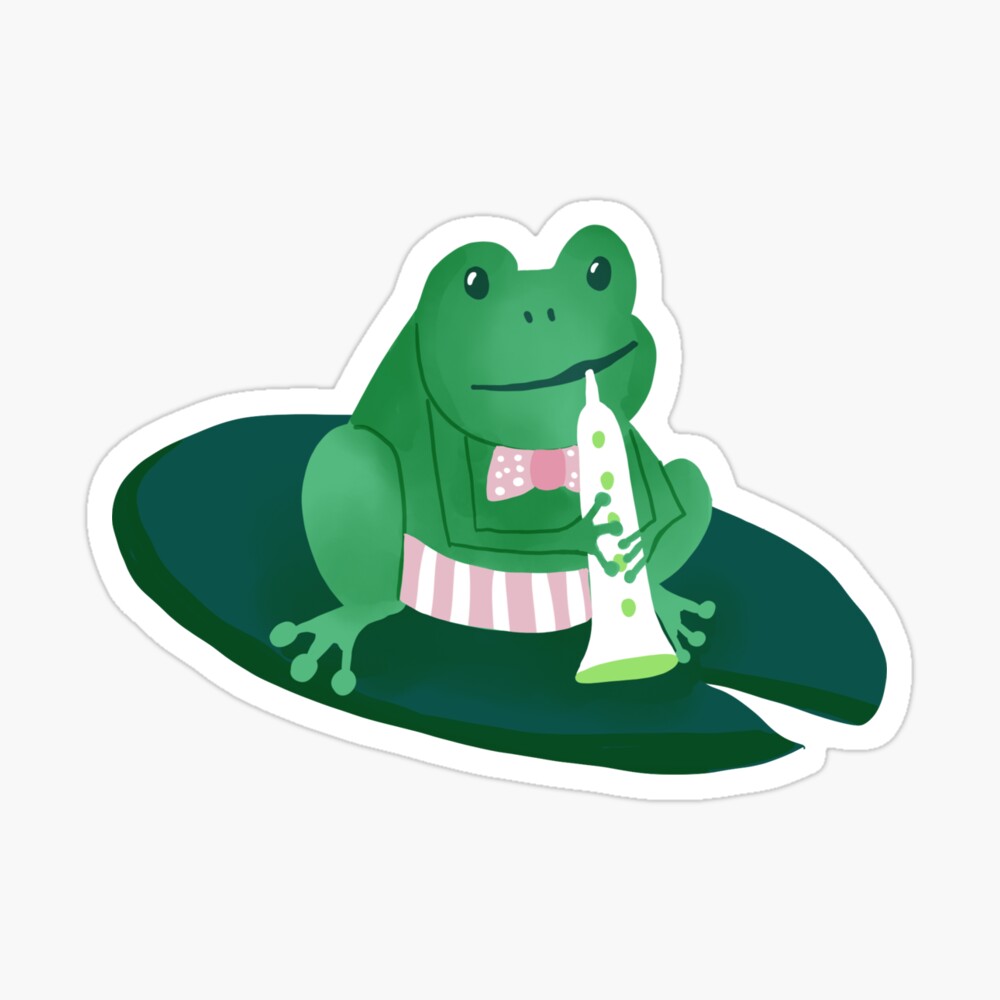 clarinet frog sticker
