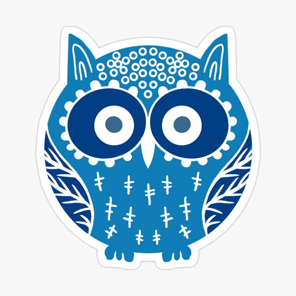 navy blue owl sticker