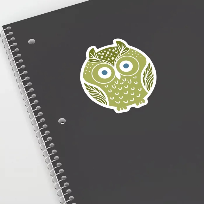 olive owl sticker
