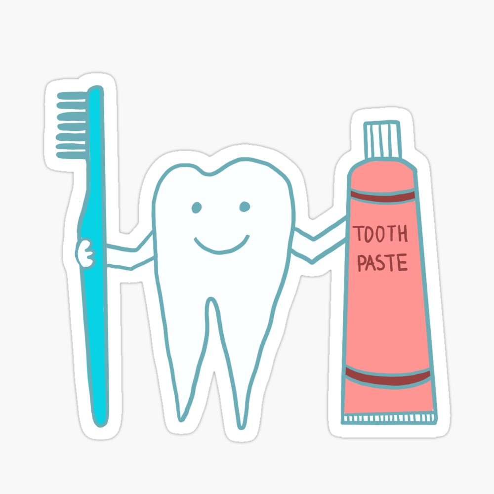 tooth toothbrush sticker