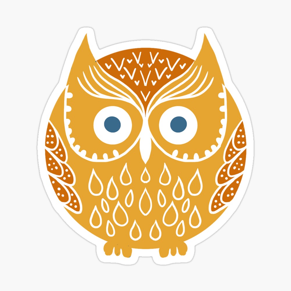 yellow owl sticker