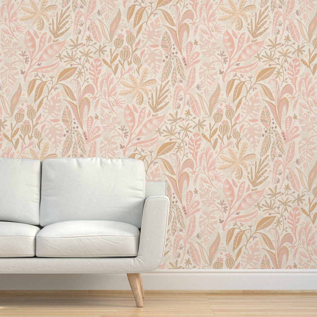 Blushed botanical wallpaper