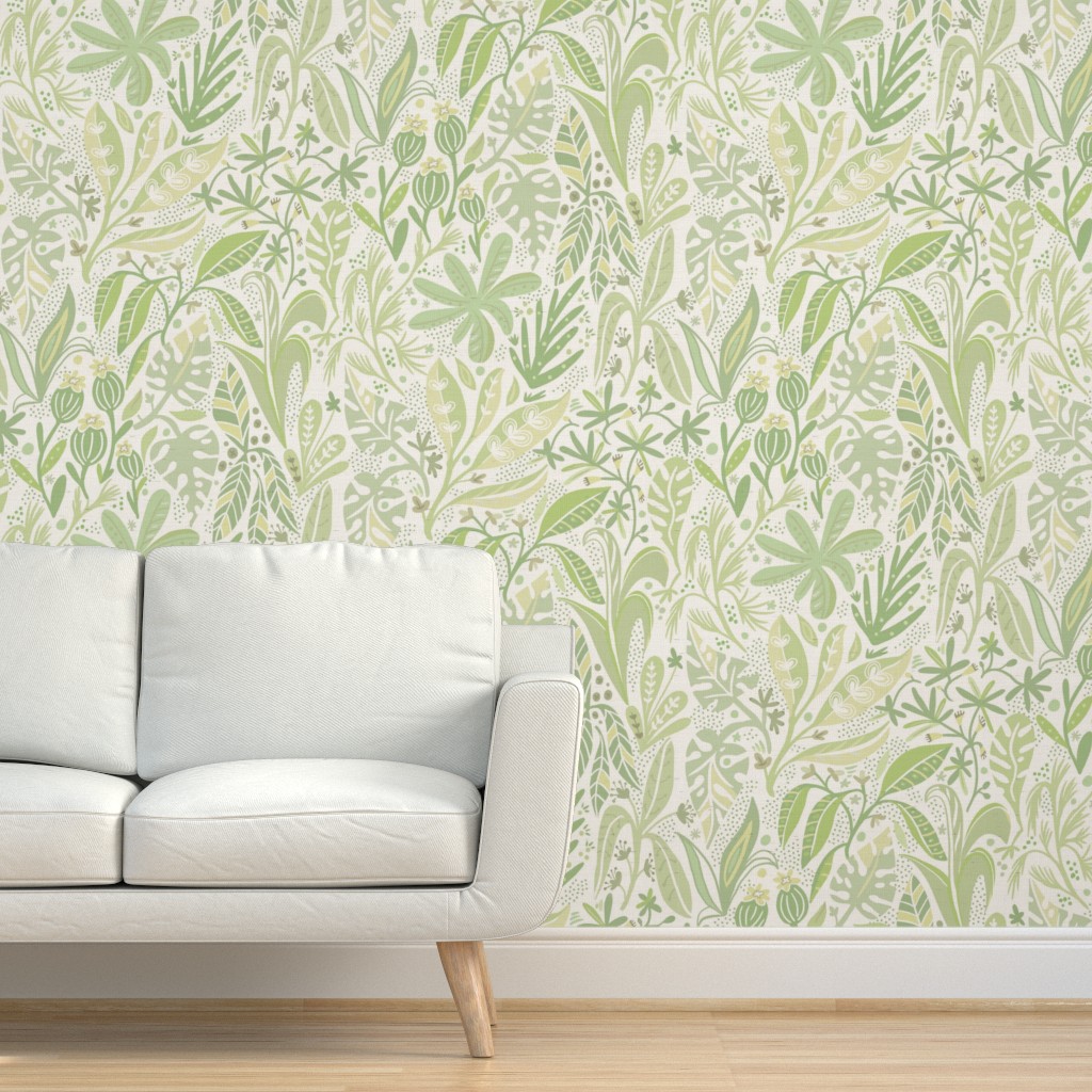 Neutral Botanical Wallpaper | Zoe Feast Surface Pattern Designer