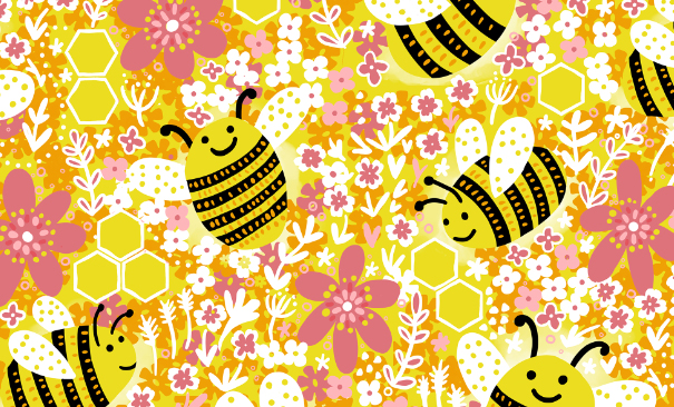 busy pollinating bees banner
