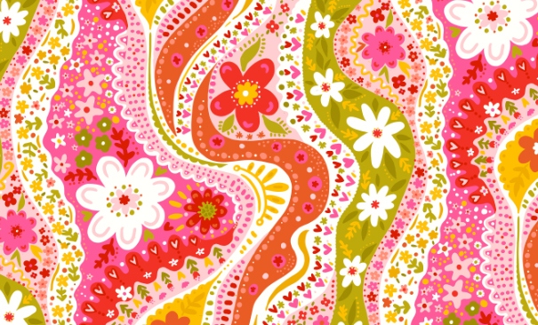 banner boho bold floral